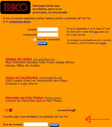 Jugar TRUCO Online Gratis Sin Registrarse 