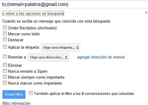 filtro gmail